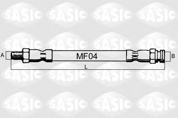 Tubo flexible de frenos trasero derecho 6600026 Sasic