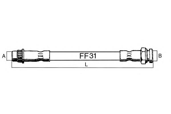 6600012 Sasic tubo flexible de frenos trasero