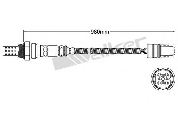 25024180 Walker sonda lambda, sensor de oxígeno antes del catalizador izquierdo