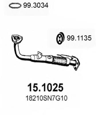 Tubo de admisión del silenciador de escape delantero 151025 Asso