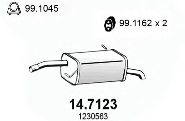 Silenciador posterior 147123 Asso