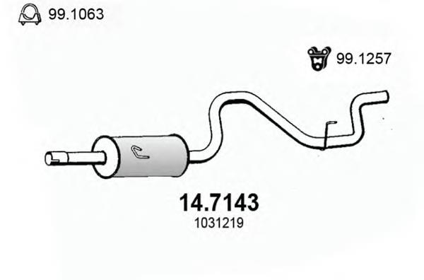 Silenciador posterior 147143 Asso