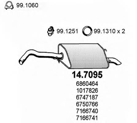 Silenciador posterior 147095 Asso