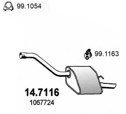 Silenciador posterior 147116 Asso