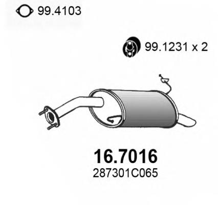 Silenciador posterior 167016 Asso