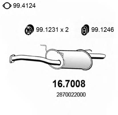 Silenciador posterior 167008 Asso