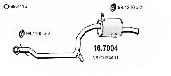 Silenciador posterior 167004 Asso