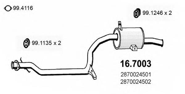 16.7003 Asso silenciador posterior