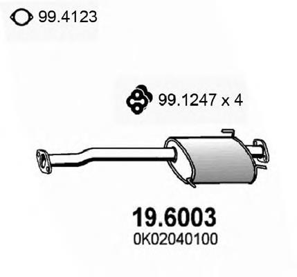 0K05D40100G Hyundai/Kia silenciador posterior