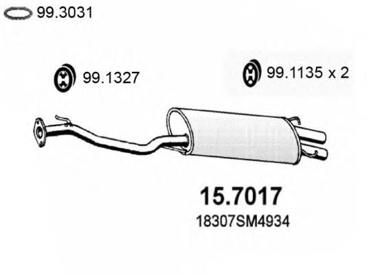 Silenciador posterior 157017 Asso