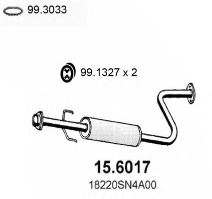 Silenciador del medio 156017 Asso