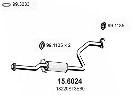 Silenciador del medio 156024 Asso