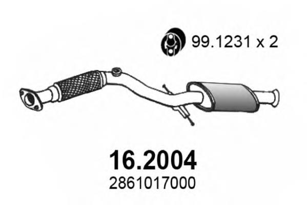 Silenciador delantero 162004 Asso