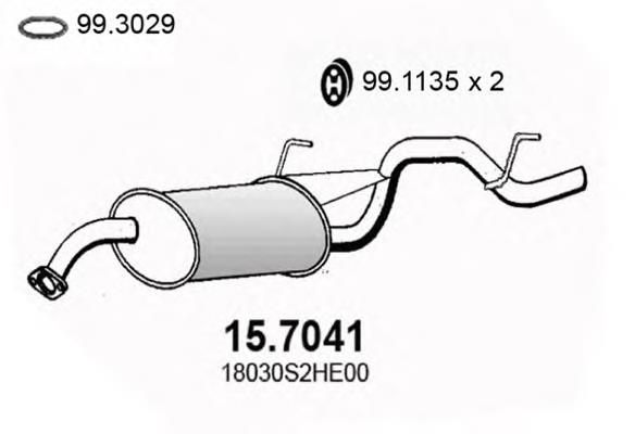 Silenciador posterior 157041 Asso