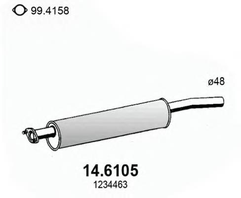 Silenciador delantero 146105 Asso