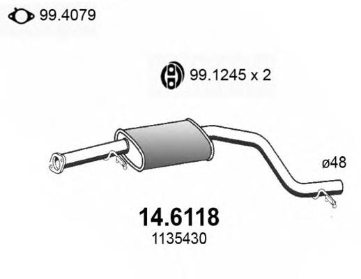 Silenciador del medio Ford Mondeo 3 (B5Y)