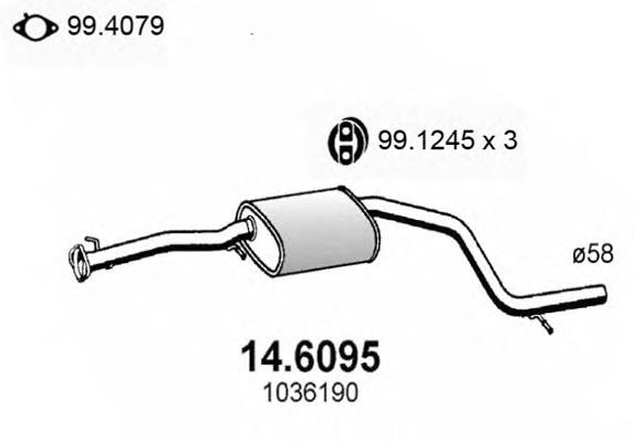 Silenciador del medio 146095 Asso