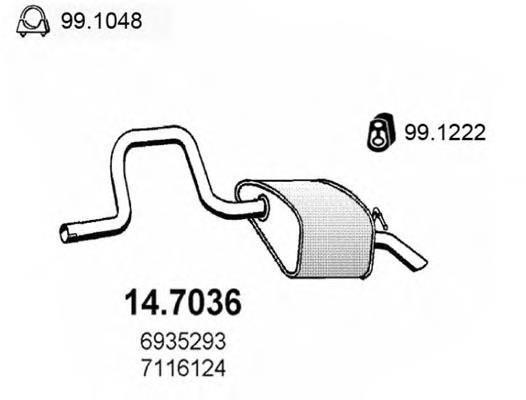 Silenciador posterior 147036 Asso