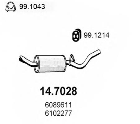 Silenciador posterior 147028 Asso