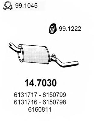 Silenciador posterior 147030 Asso