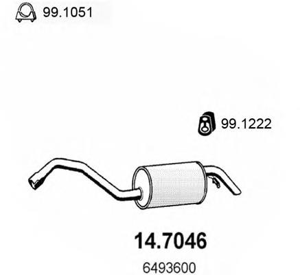 Silenciador posterior 147046 Asso