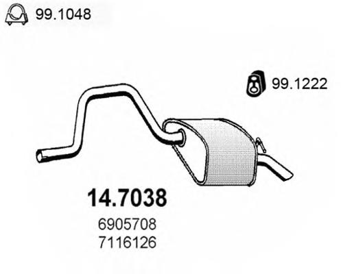 Silenciador posterior 147038 Asso