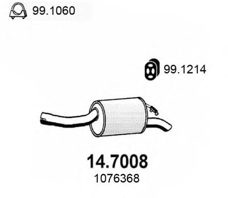 Silenciador posterior 147008 Asso