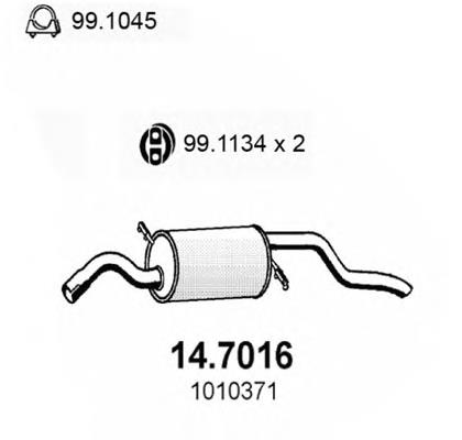 Silenciador posterior 147016 Asso