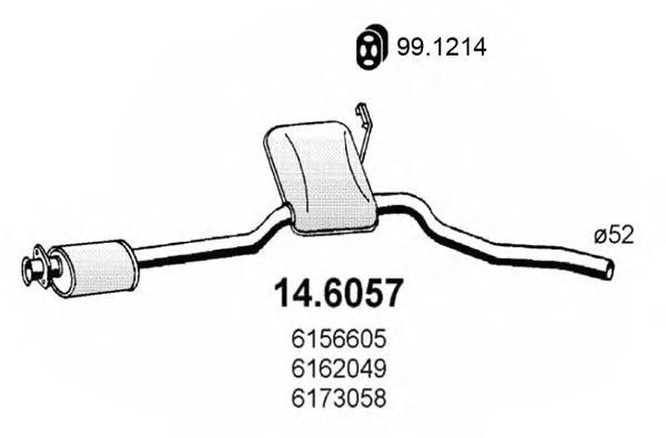 6162049 Ford silenciador del medio