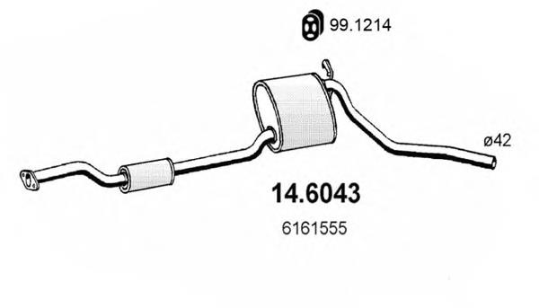Silenciador central 1368692 Ford