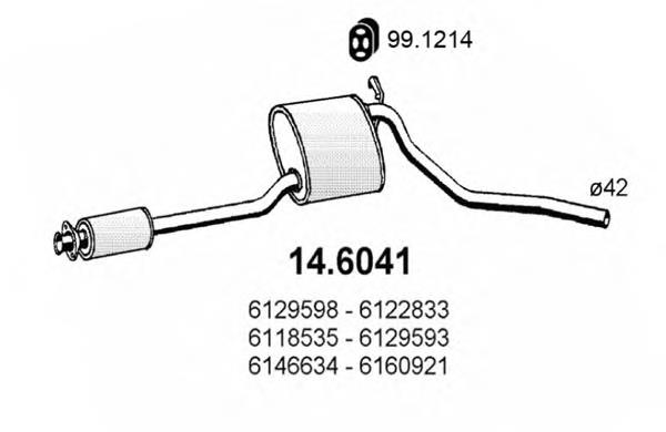 Silenciador posterior 146041 Asso