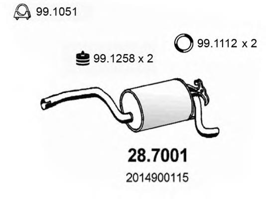 287001 Asso silenciador posterior