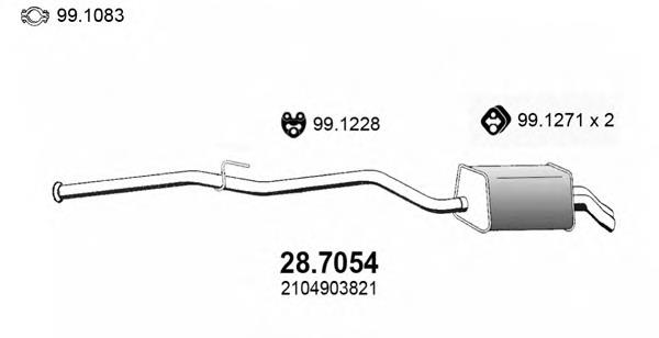 28.7054 Asso silenciador posterior