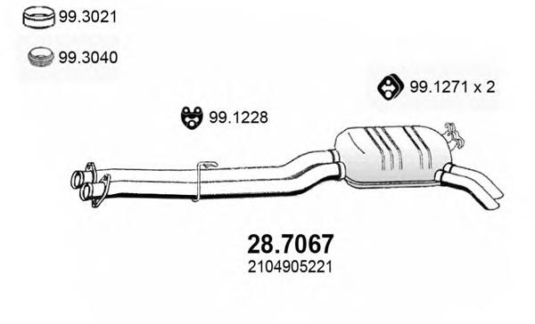 28.7067 Asso silenciador posterior