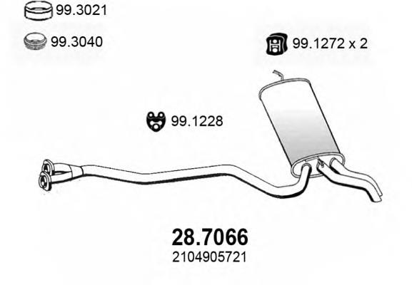 Silenciador posterior 287066 Asso