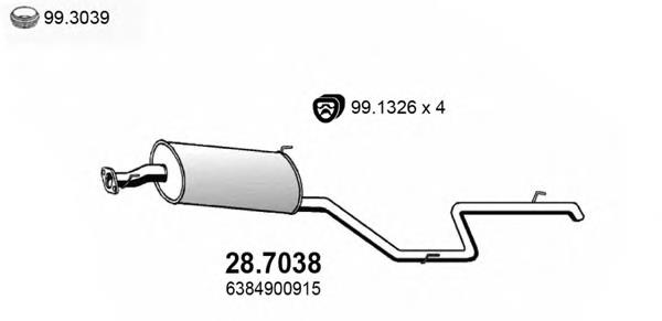 Silenciador posterior 287038 Asso