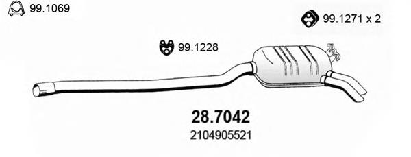 Silenciador posterior 287042 Asso