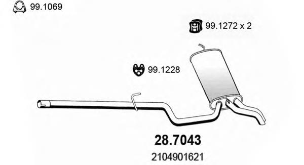 28.7043 Asso silenciador posterior