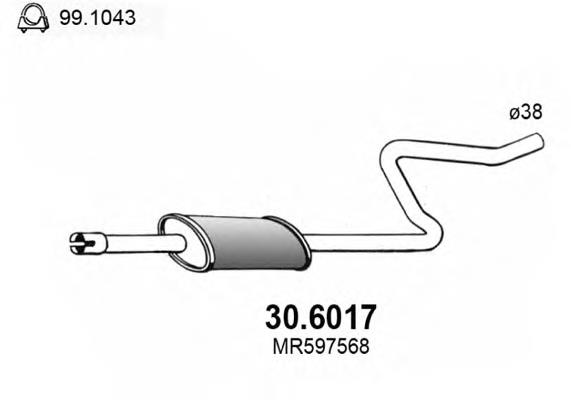 Silenciador del medio 306017 Asso