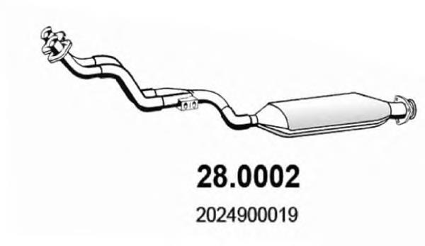 Tubo de admisión del silenciador de escape delantero 280002 Asso