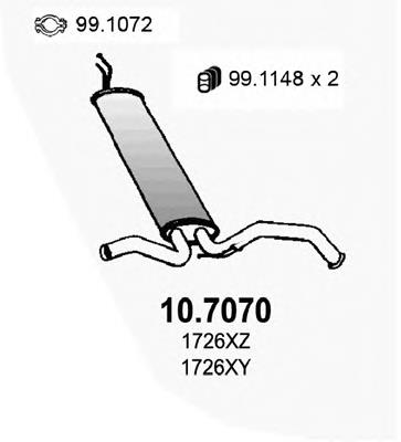 10.7070 Asso silenciador posterior