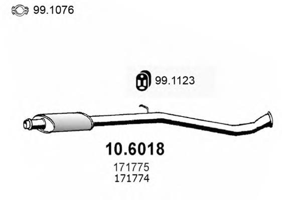 Silenciador del medio 106018 Asso