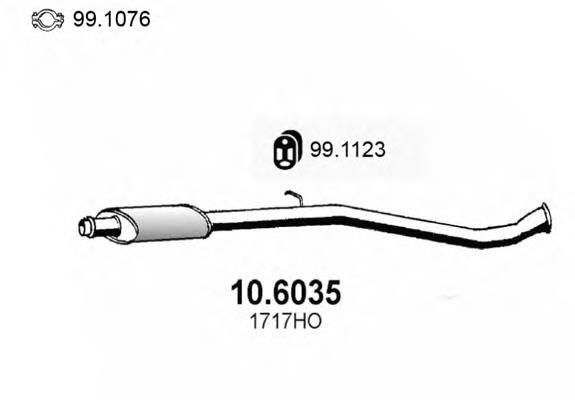 Silenciador del medio 106035 Asso