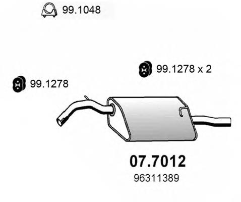 Silenciador posterior 077012 Asso