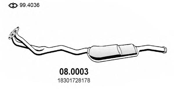 080003 Asso silenciador delantero