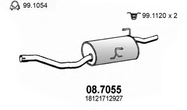 Silenciador posterior 087055 Asso