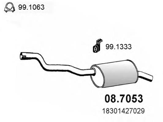 Silenciador posterior 087053 Asso