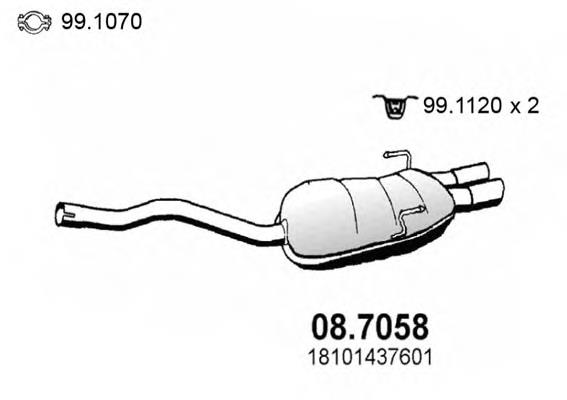 Silenciador posterior 087058 Asso