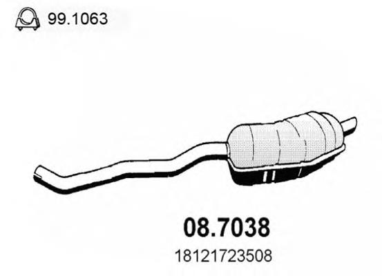 Silenciador posterior 087038 Asso