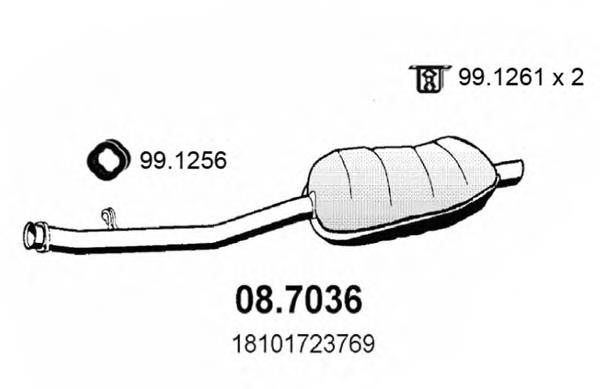 Silenciador posterior 087036 Asso